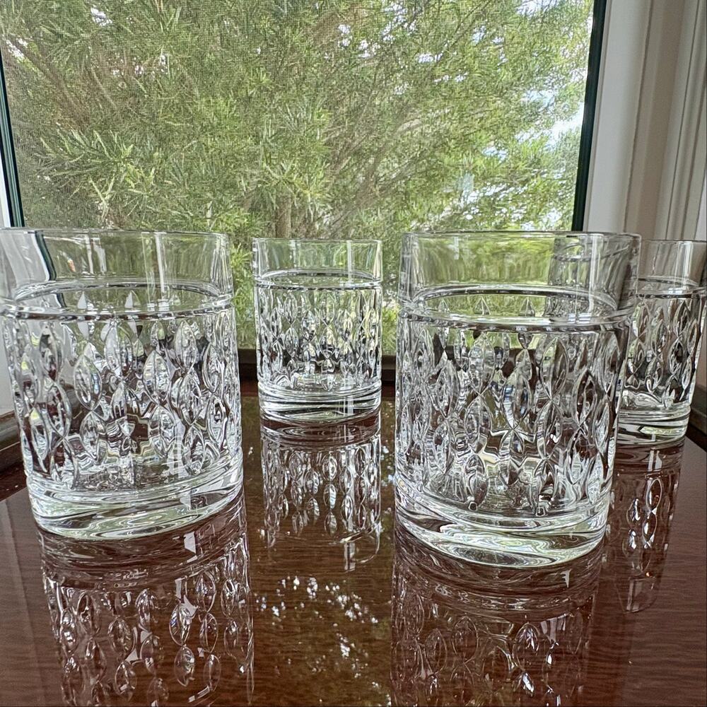 Ralph Lauren Aston Crystal Whiskey Glasses Set of 4